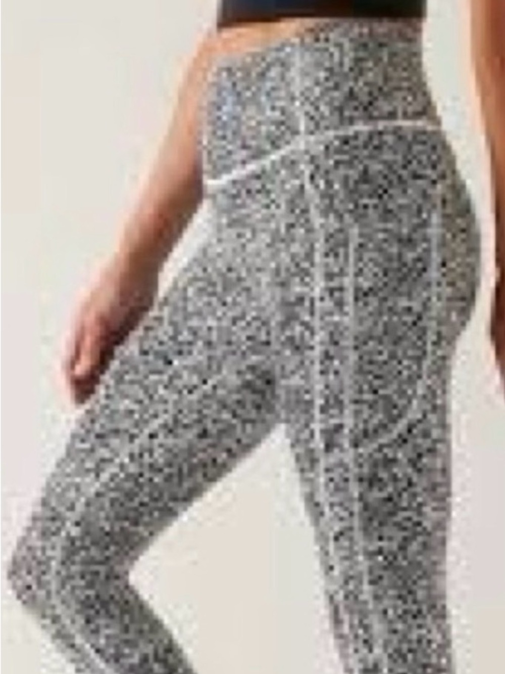 Athleta Black & White Ultimatestash 7/8 Speckled High-Rise Joggers